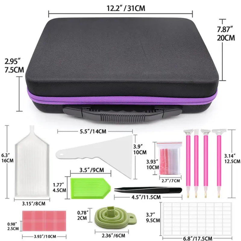 Diamond Painting Storage Box Container with Accessories Tools Kits for Beads Diamonds Rhinestones Storage