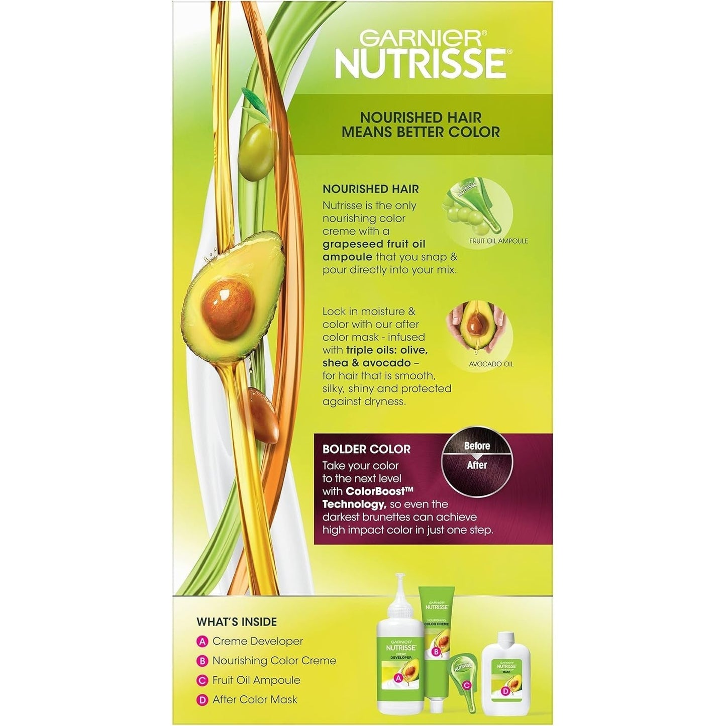Hair Color Nutrisse Ultra Color Nourishing Creme, BR1 Deepest Intense Burgundy (Acai Berry) Red Permanent Hair Dye, 1 Count (Packaging May Vary)