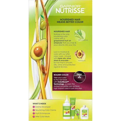 Hair Color Nutrisse Ultra Color Nourishing Creme, BR1 Deepest Intense Burgundy (Acai Berry) Red Permanent Hair Dye, 1 Count (Packaging May Vary)