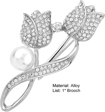 Flower Brooches Pins ，For Women Bouquets Costume Jewelry Gifts Golden