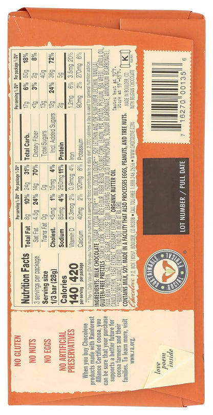 Pretzel in Milk Chocolate, - Gluten-Free , 2.9 Oz - WORLD TIME VISITS