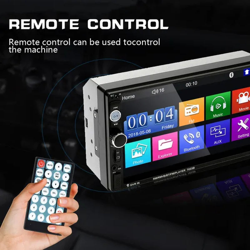 New 7'' HD 1080P 2 Din Touch Screen Autoradio Bluetooth Car Stereo Radio Car MP5 Player Build-In FM AUX USB SD Function Support Mirror Link + Backup Camera(Optional)