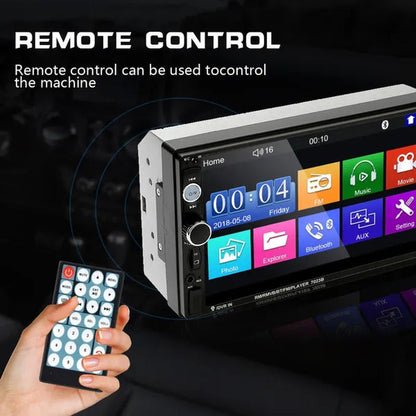 New 7'' HD 1080P 2 Din Touch Screen Autoradio Bluetooth Car Stereo Radio Car MP5 Player Build-In FM AUX USB SD Function Support Mirror Link + Backup Camera(Optional)