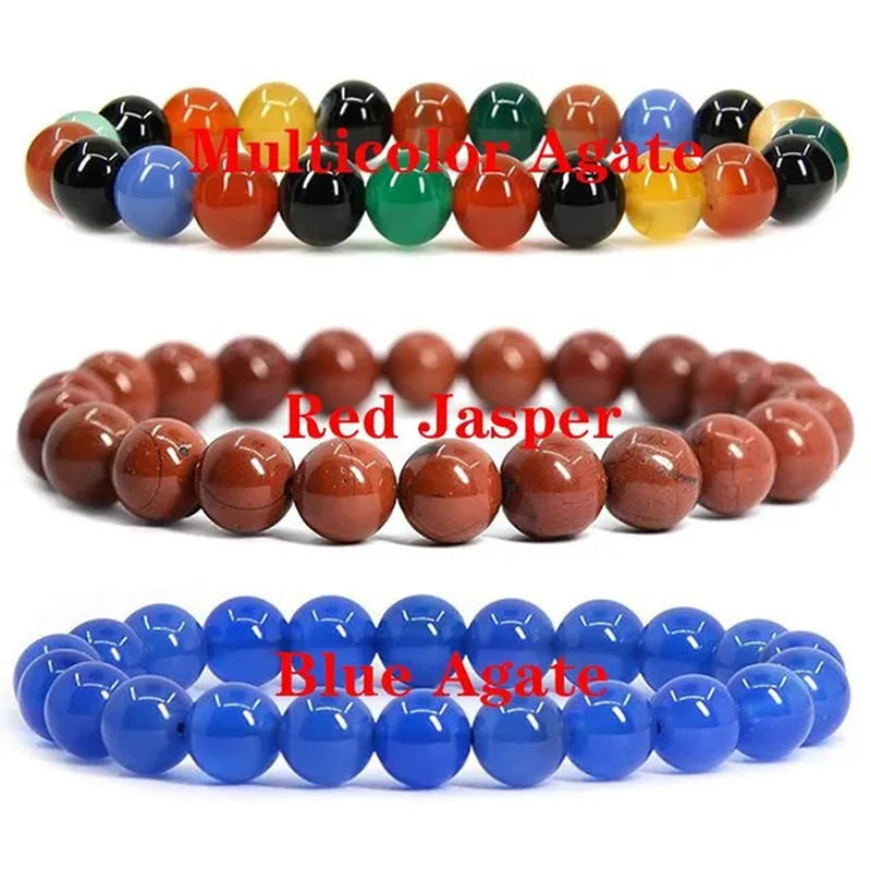 6mm 8mm Natural Stone Chakra Beaded Charm Bracelets Tiger Eye Amethyst Lapis Lazuli Healing Beads Bracelet Women Yoga Jewelry
