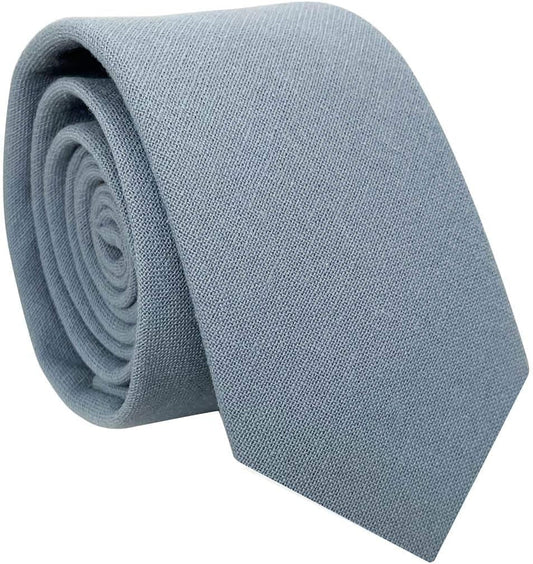 Mens Solid Color Necktie Cotton Neck Tie for Men