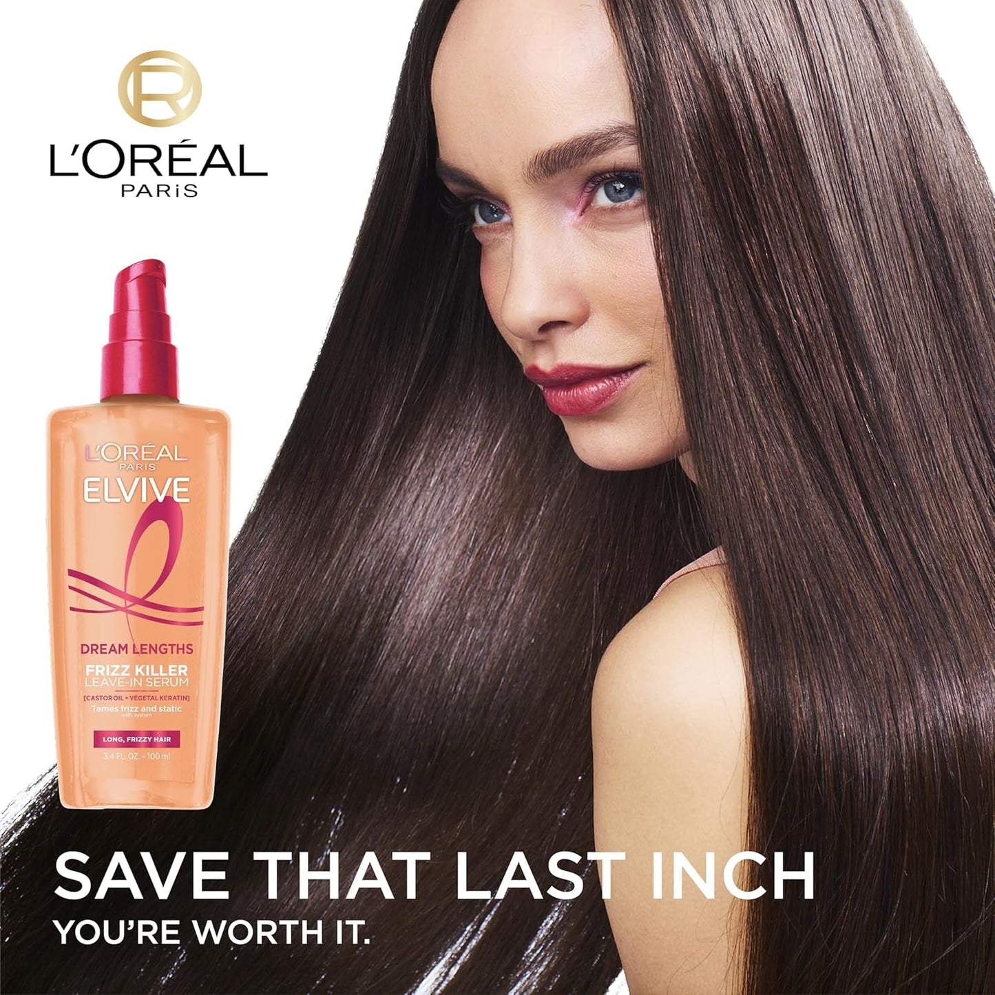 Elvive Dream Lengths Frizz Killer Leave-In Serum, 3.4 Ounce