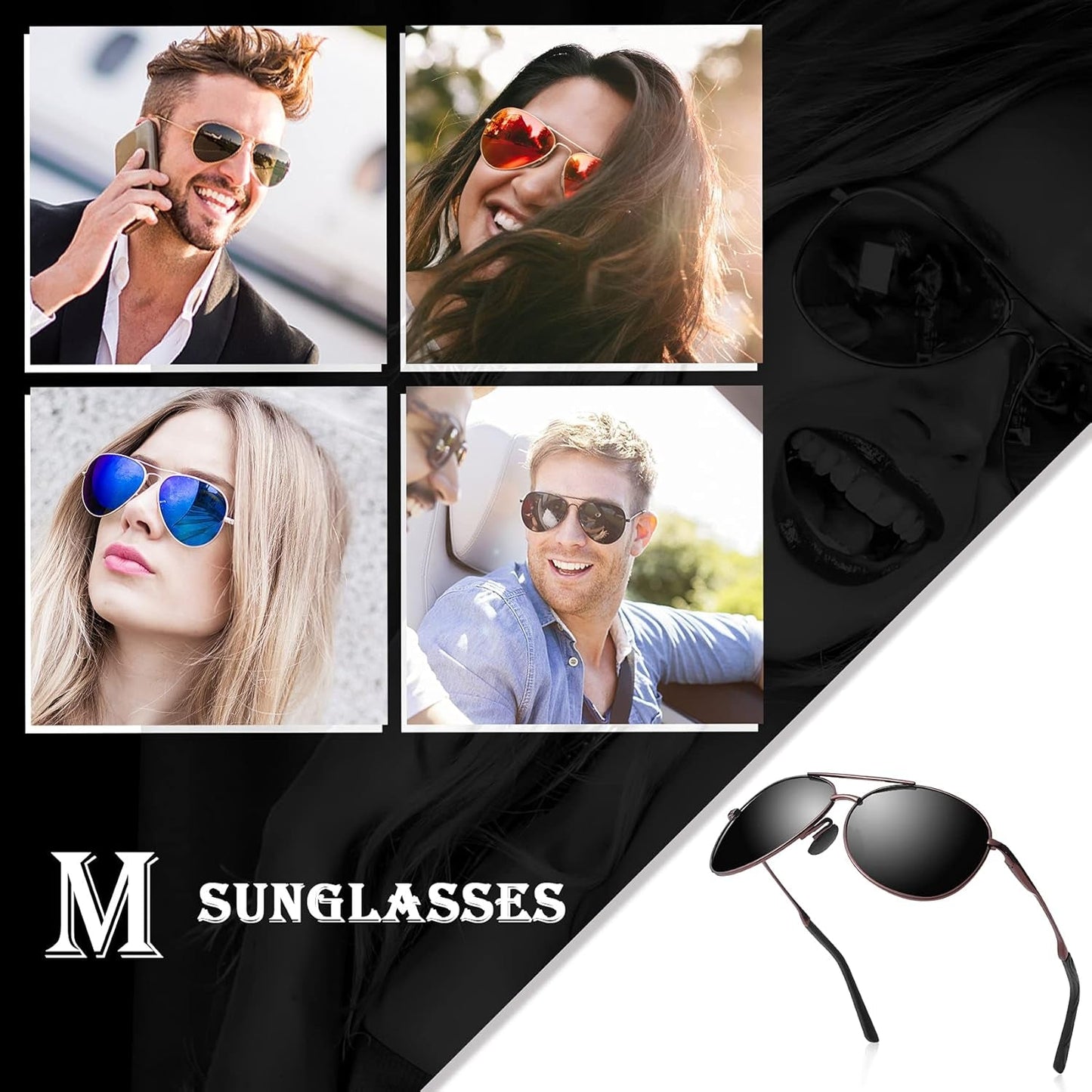 Aviator Sunglasses for Men Polarized Women UV Protection Lightweight Driving Fishing Sports Unisex Glasses MX208
