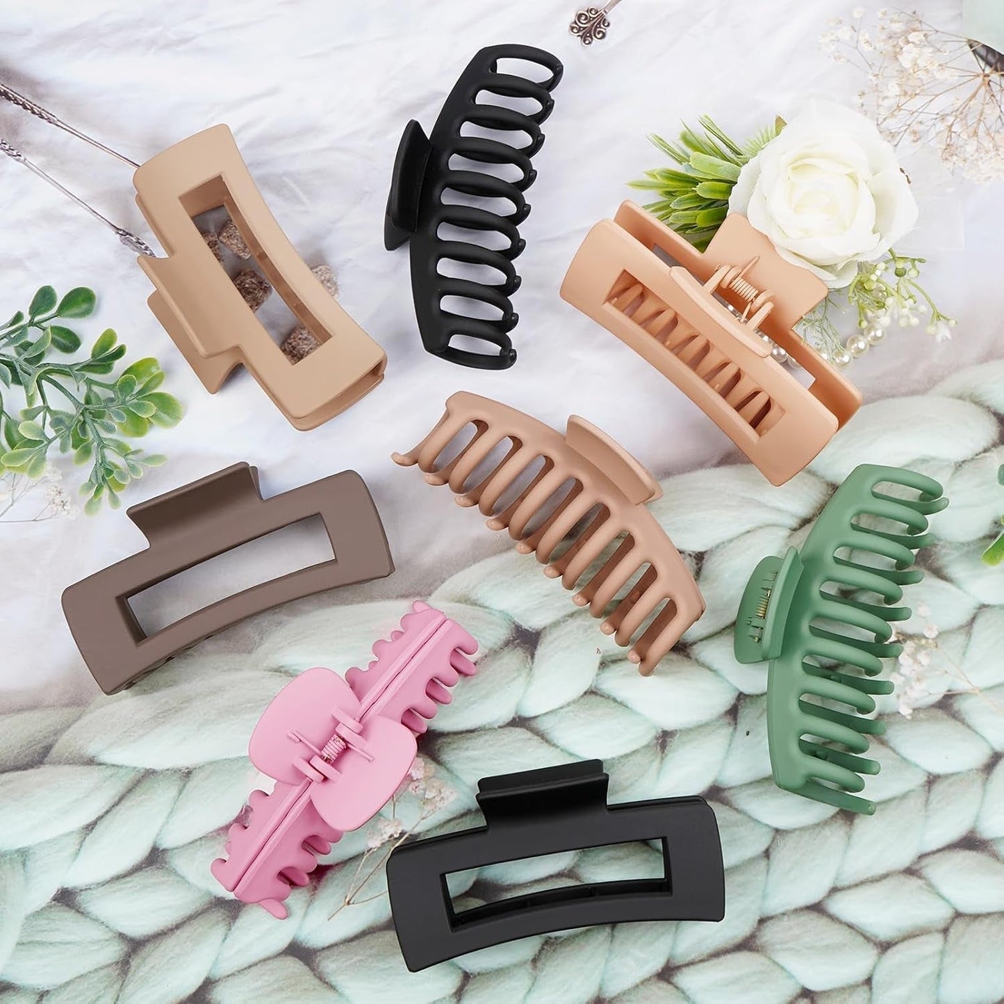 8 Pack Big Hair Claw Clips for Women Large Claw Clip for Thin Thick Curly Hair 90'S Strong Hold 4.33 Inch Nonslip Matte Jumbo Hair Clips (8 Pcs)