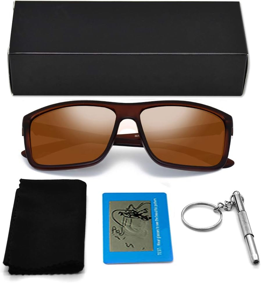 Polarized Sunglasses for Men Driving Mens Sunglasses Rectangular Vintage Sun Glasses for Men/Women