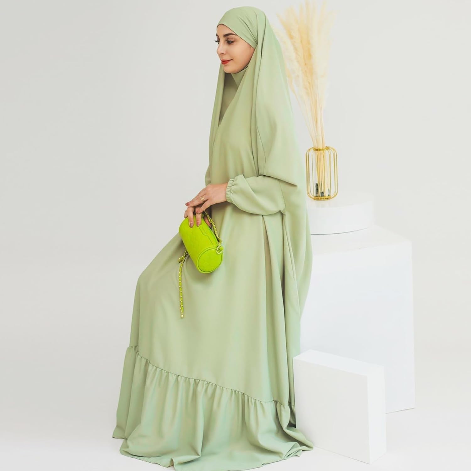 Women Jilbab Islamic Prayer Dress Muslim Dress for Woman Muslim Maxi Abaya Eid Ramadan Formal Gown with Sleeve Prayer Dress - WORLD TIME VISITS