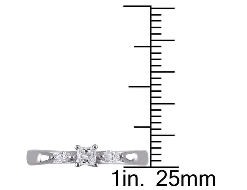 1/4 Carat (ctw G-H, I2-I3) Diamond Promise Ring in 10K White Gold