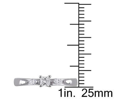 1/4 Carat (ctw G-H, I2-I3) Diamond Promise Ring in 10K White Gold