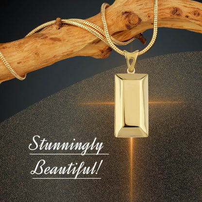 10K Yellow Gold Bar Pendant 1.20 Grams - Solid Gold Pendant for Women - Real Gold Jewelry Birthday Gifts for Women