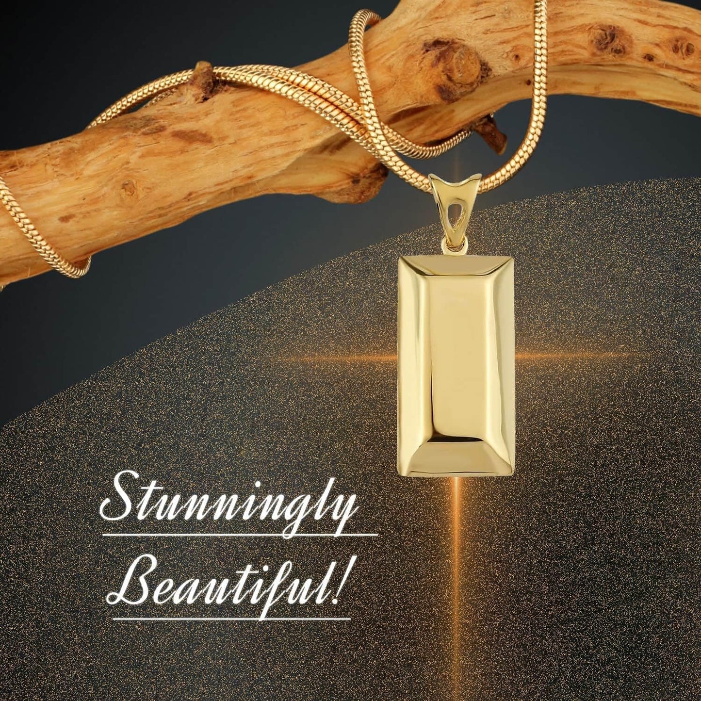 10K Yellow Gold Bar Pendant 1.20 Grams - Solid Gold Pendant for Women - Real Gold Jewelry Birthday Gifts for Women