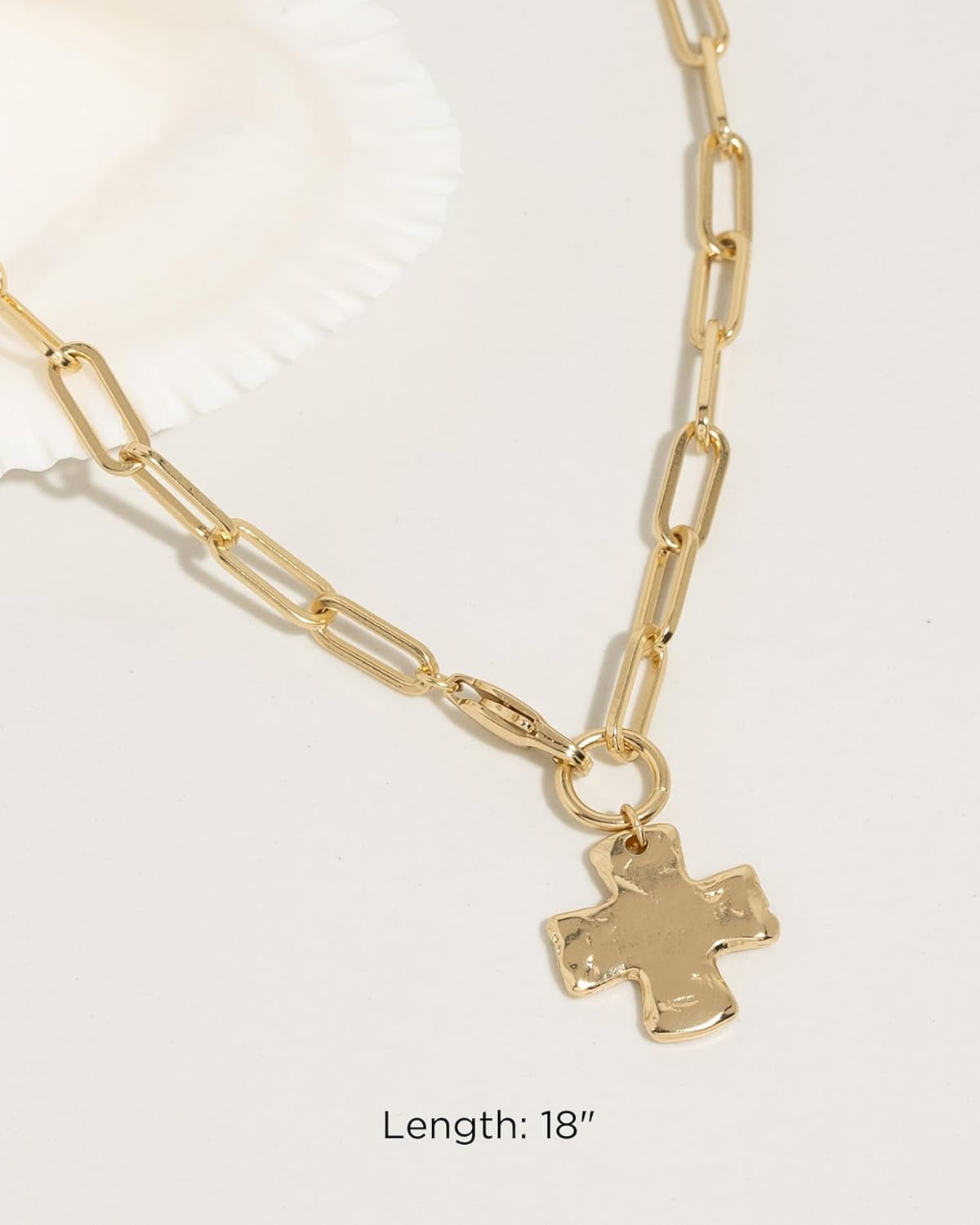 Chunky Cross Chain Necklace for Women – Premium Waterproof, Tarnish-Free, Gold PVD Coated Jewelry – Hypoallergenic – Perfect for Beach, Weddings, Gifts - WORLD TIME VISITS