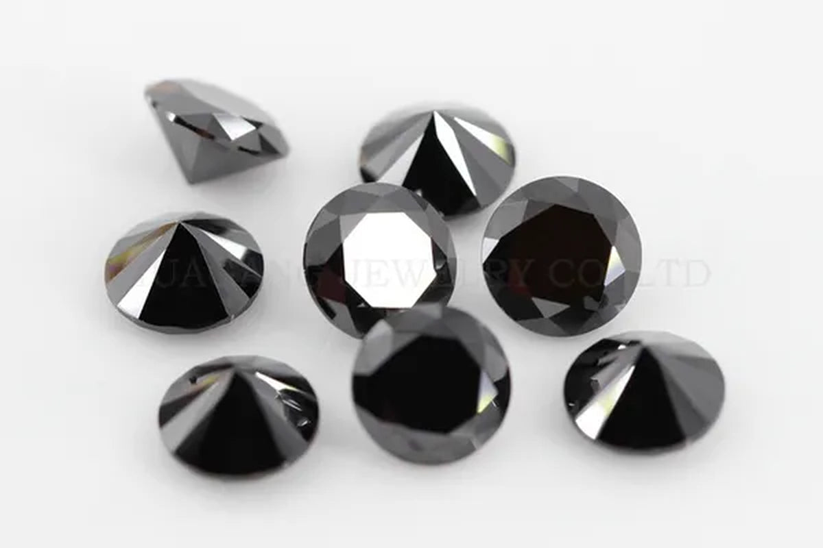 0.5ct 5mm  Round Brilliant Cut Black Moissanite Loose Stone VVS1 Excellent Cut Jewelry Making Stone