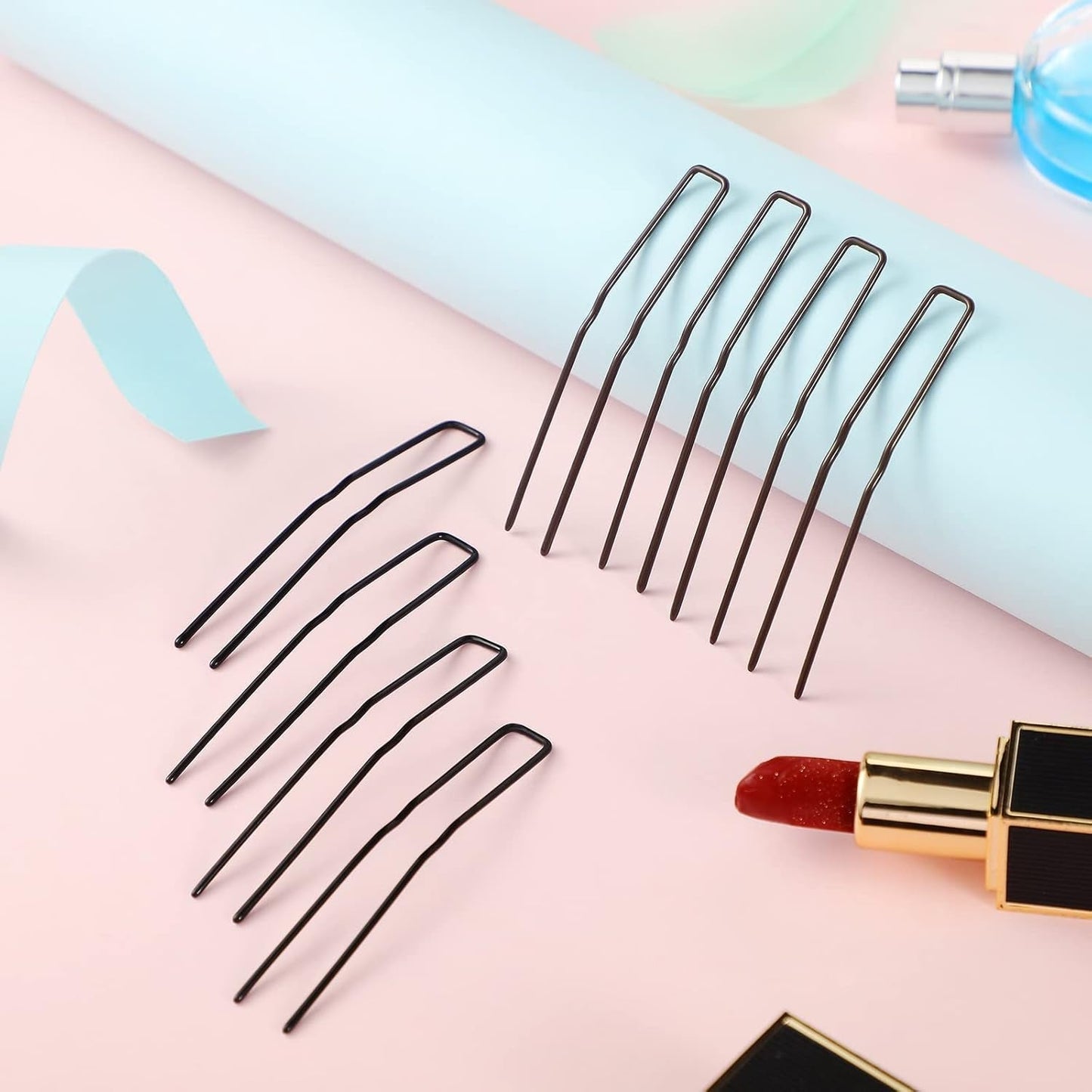 36 Pieces Metal Hair Pins, U Shaped Hair Pins for Ballet Buns Bobby Pins for Women Girls Ladies, Thick Thin Long Curly Hair (Black, Brown, 3 Inches)