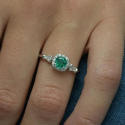 New Exquisite Jewelry Women'S Ring Cut Emerald Diamonds Couple Rings
