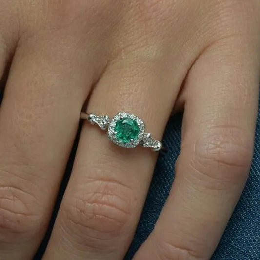 New Exquisite Jewelry Women'S Ring Cut Emerald Diamonds Couple Rings