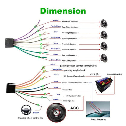 7"Touch Screen 2Din Car Multimedia Player Audio Stereo Support Bluetooth Mirror Link Rear View Camera Built-In Car DVR System with Optional Camera