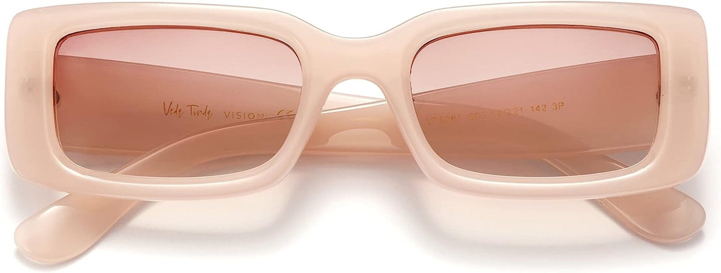 Rectangle Sunglasses Men Tinted Polarized Big Square Retro 90S Vintage Y2K Glasses for Women UV Protection