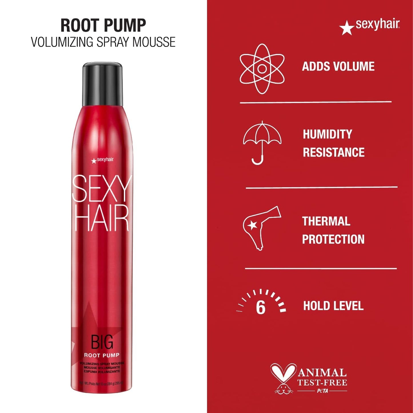 Big Root Pump Volumizing Spray Mousse | Volume with Medium Hold | up to 72 Hour Humidity Resistance