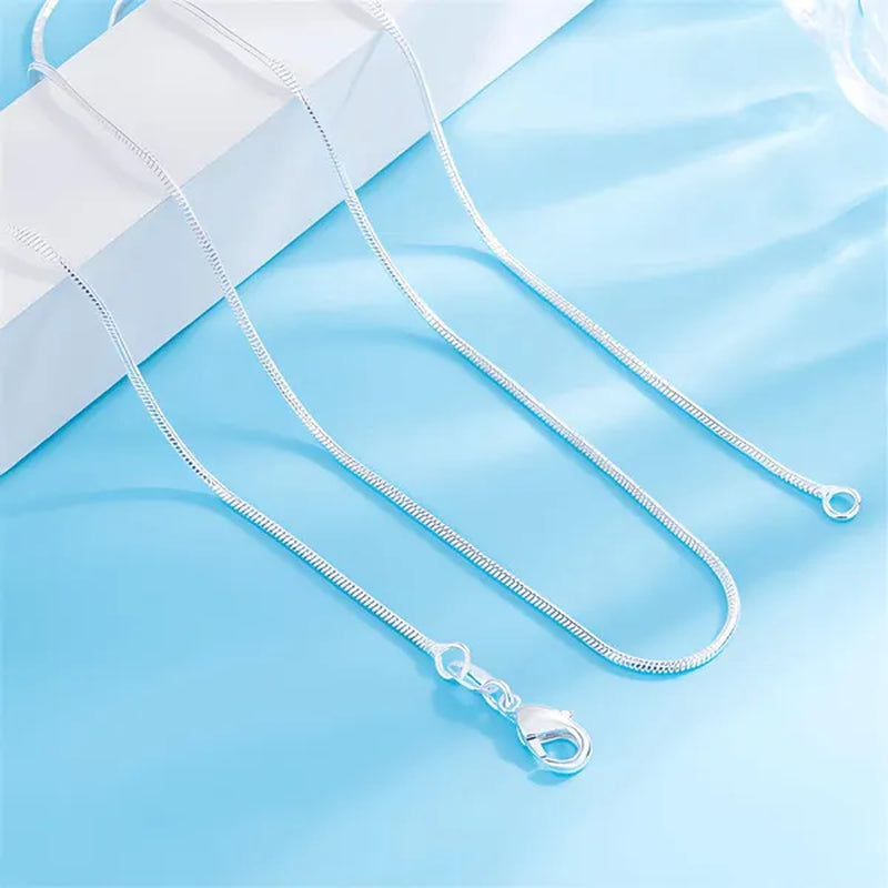 925 Silver Tarnish-Free 1mm Thin 16~30 Inch Snake Chain Necklace