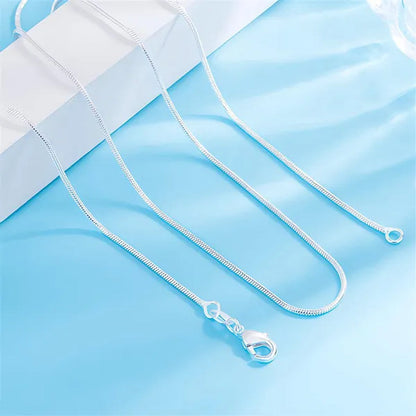 925 Silver Tarnish-Free 1mm Thin 16~30 Inch Snake Chain Necklace