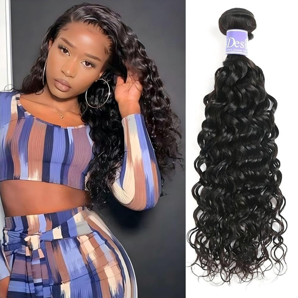 10A Brazilian Water Wave Human Hair Bundle 1 Bundle 100G 20Inch Water Wave Hair Extensions Curly Wave Bundles 1B# Color Brazilian Water Wave Human Hair Weave - WORLD TIME VISITS