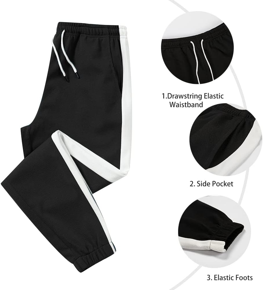 Men'S Sweat Suit 2 Piece Outfit Casual Contrast Sports Jogging Tracksuits Set