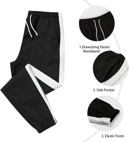 Men'S Sweat Suit 2 Piece Outfit Casual Contrast Sports Jogging Tracksuits Set