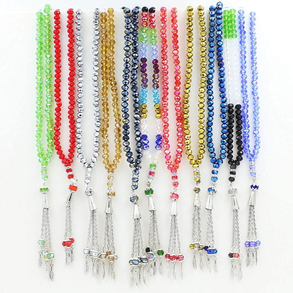 Muslim Tasbih 99 Rosary Bead Islam Prayer Misbaha Emulation Crystal Agate Resin Beads Islamic Worship Ceremony Religious Eid Ramadan Present Pray Accessory - WORLD TIME VISITS
