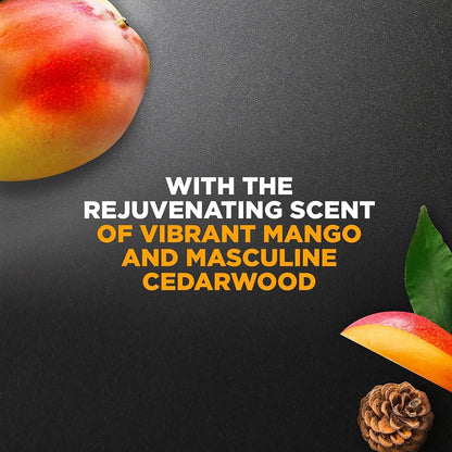 Body Wash Rejuvenating Mango + Cedarwood 4 Count for Men with 24-Hour Nourishing Micromoisture Technology 18 Oz