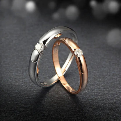 Fashion Stainless Steel Couple Ring Micro-Set Zircon Ring Simple Titanium Steel Cubic Zirconia Rings for Women