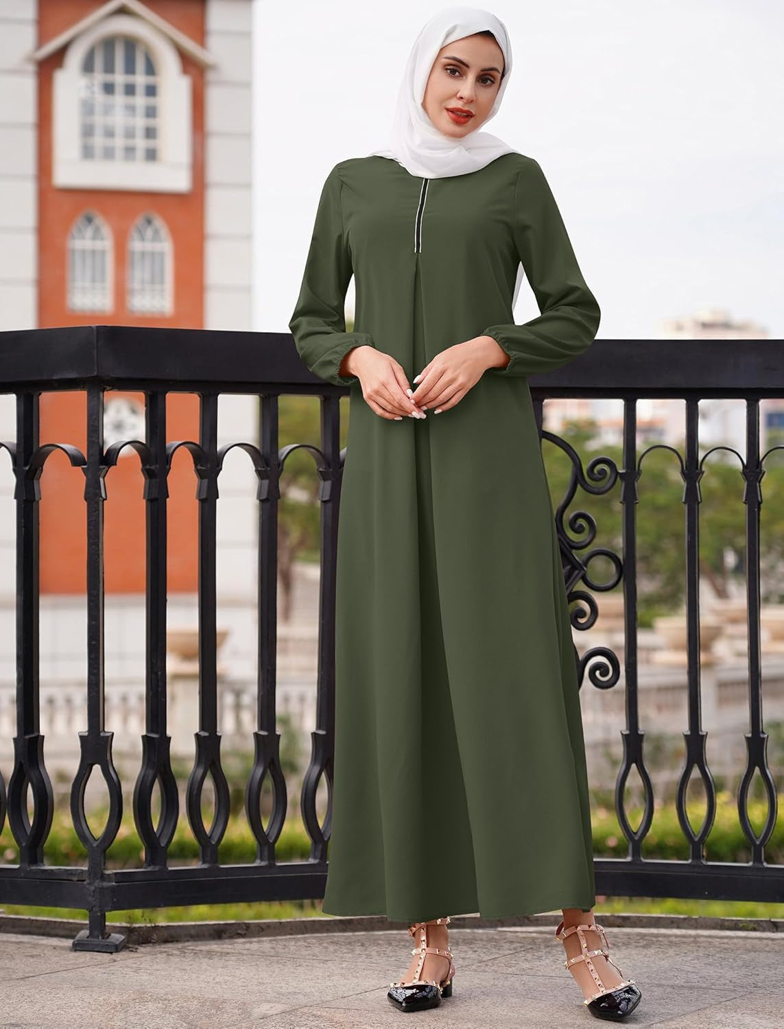 Abay for Women Shiny Self Tie Modest Muslim Dress Ramadan Eid Prayer Clothes Dubai Islamic Jalabiya Arabian Jilbab - WORLD TIME VISITS