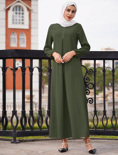 Abay for Women Shiny Self Tie Modest Muslim Dress Ramadan Eid Prayer Clothes Dubai Islamic Jalabiya Arabian Jilbab - WORLD TIME VISITS