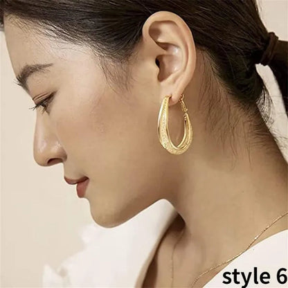 Gold Hoop Earrings for Women 14K Gold Plated Earrings Silver Cubic Zirconia Statement Hoop Earrings