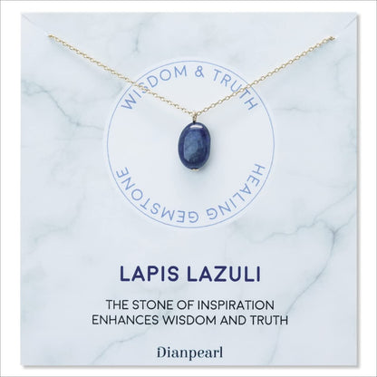 [Premium Gemstone] Lapis Lazuli Necklace, Best Friend Necklace, Gemstone Necklace, Friendship Necklace, Gold Dainty Necklace, February Birthstone, Natural Stone, Healing Crystal, Lapis Lazuli - WORLD TIME VISITS