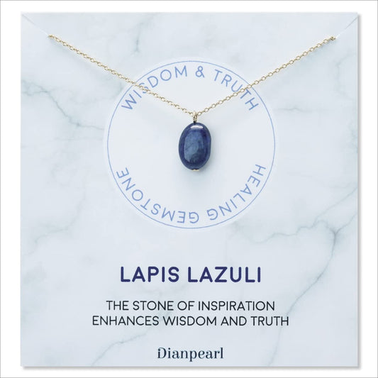 [Premium Gemstone] Lapis Lazuli Necklace, Best Friend Necklace, Gemstone Necklace, Friendship Necklace, Gold Dainty Necklace, February Birthstone, Natural Stone, Healing Crystal, Lapis Lazuli - WORLD TIME VISITS