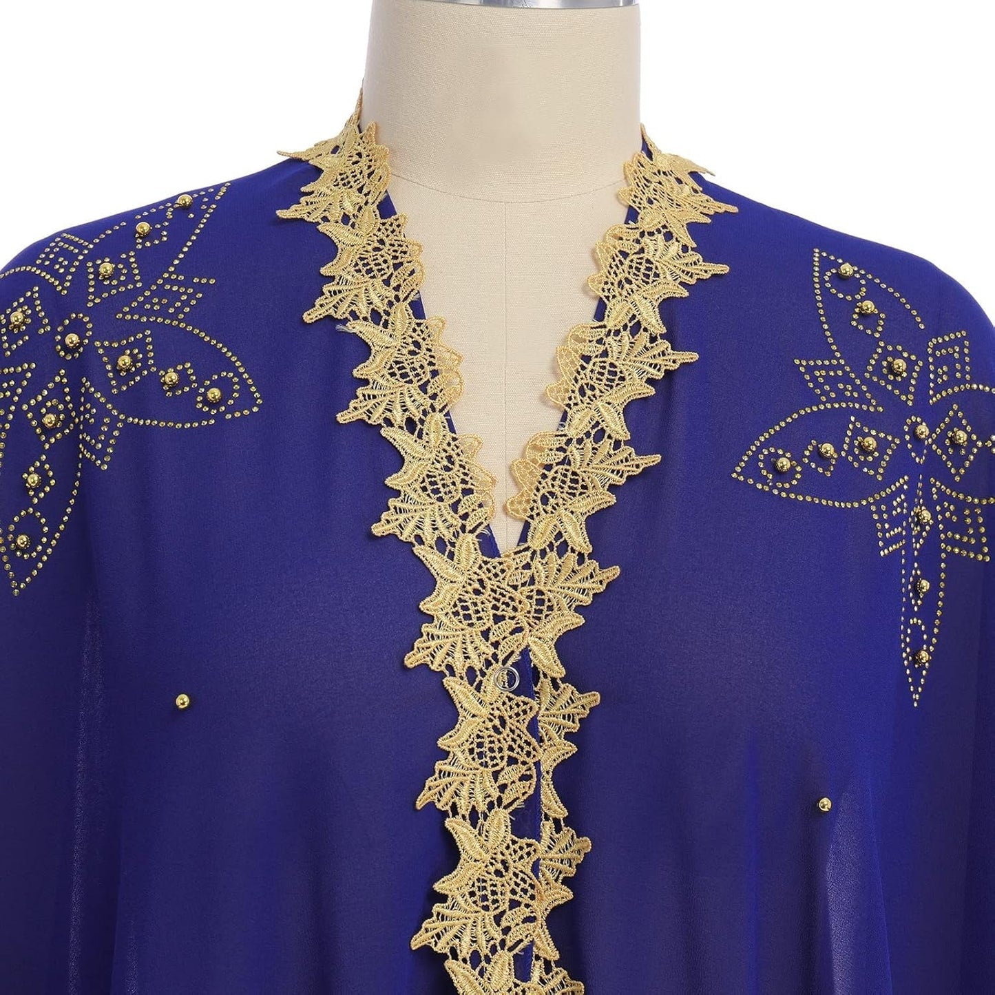 Muslim Dress for Women Loose Batwing Sleeved Hooded Beaded Embroidery Long Abaya Dress Kaftan Abayas Islamic Robe