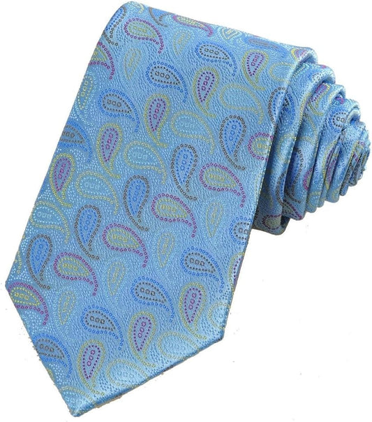 Mens Necktie Classic Paisley Event Tie + Gift Box - WORLD TIME VISITS