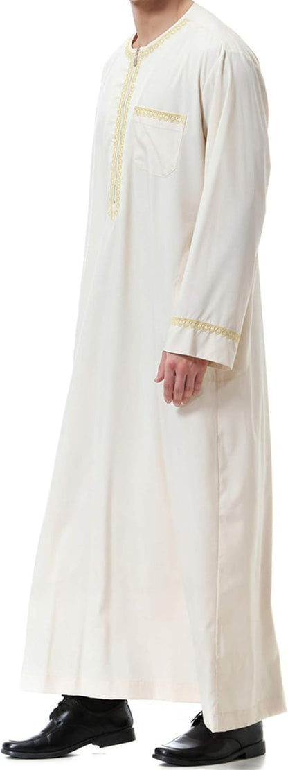 Islamic Mens Clothing Kaftan Maxi-Muslim Male Shirt Long Sleeve Abaya Dubai Cotton…