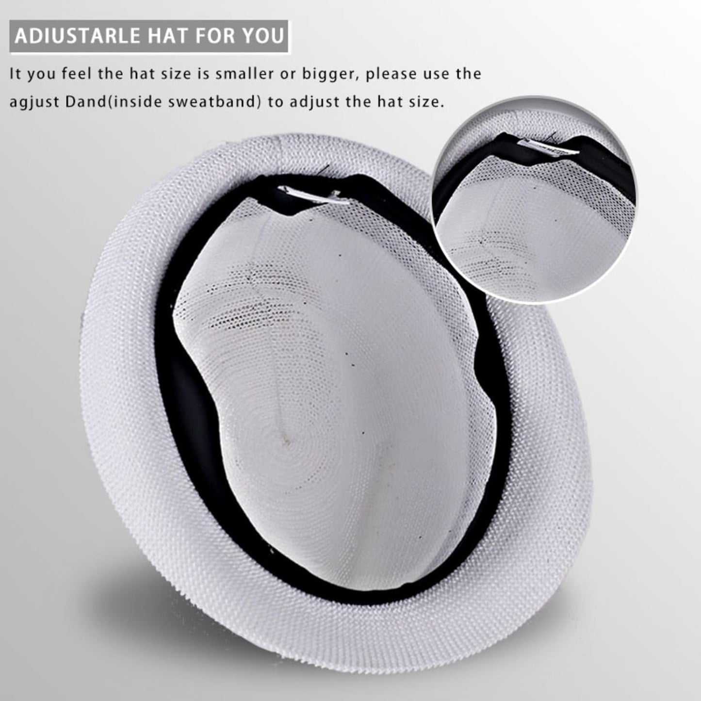 Summer Panama Straw Fedora Hats for Men Women Trilby Hat Foldable Roll up Short Brim Panama Beach Hat