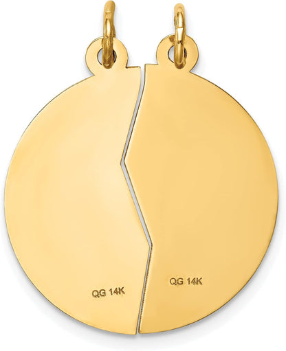 10K Yellow Gold Mizpah 2-Piece Pendant Charm (29Mm X 23Mm)
