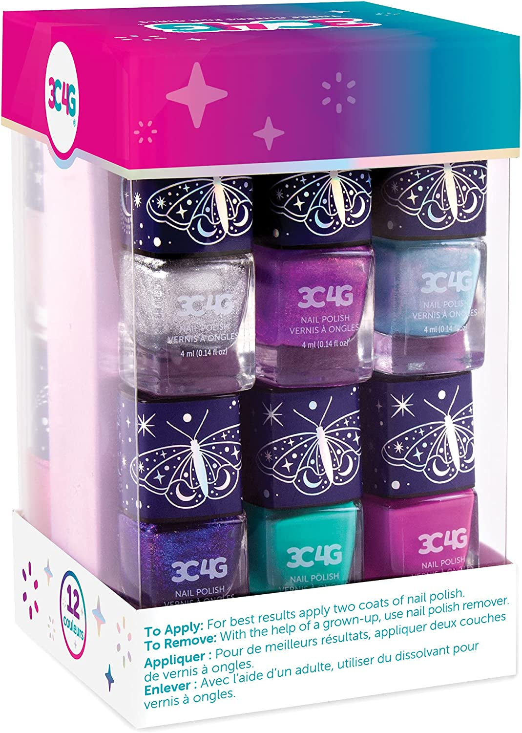 Celestial 12-Pack Nail Polish Tower - Nail Polish Set for Girls and Teens - Includes 12 Vibrant Colors - Non-Toxic Nail Polish for Kids - Ages 8+ by Make It Real