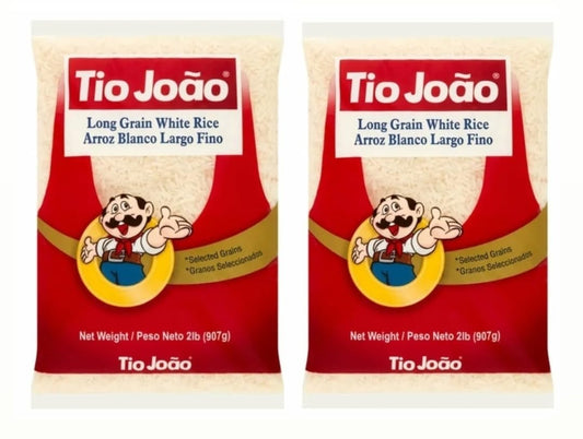 Arroz Branco Tio João 907G | Pack 2X907G | Brazilian White Rice Uncle John