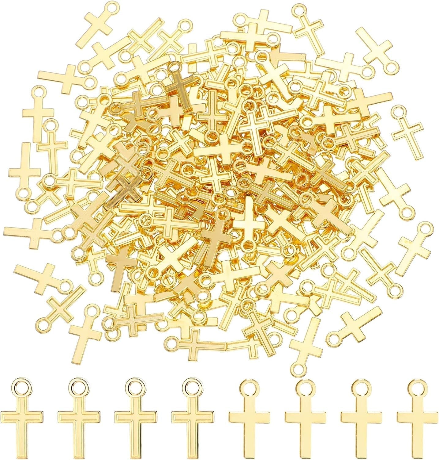 200 Pcs 16 X 8 Mm Mini Cross Charm Alloy Cross Mini Pendant Beads for Jewelry Making Crafting Findings Handmade Craft DIY - WORLD TIME VISITS