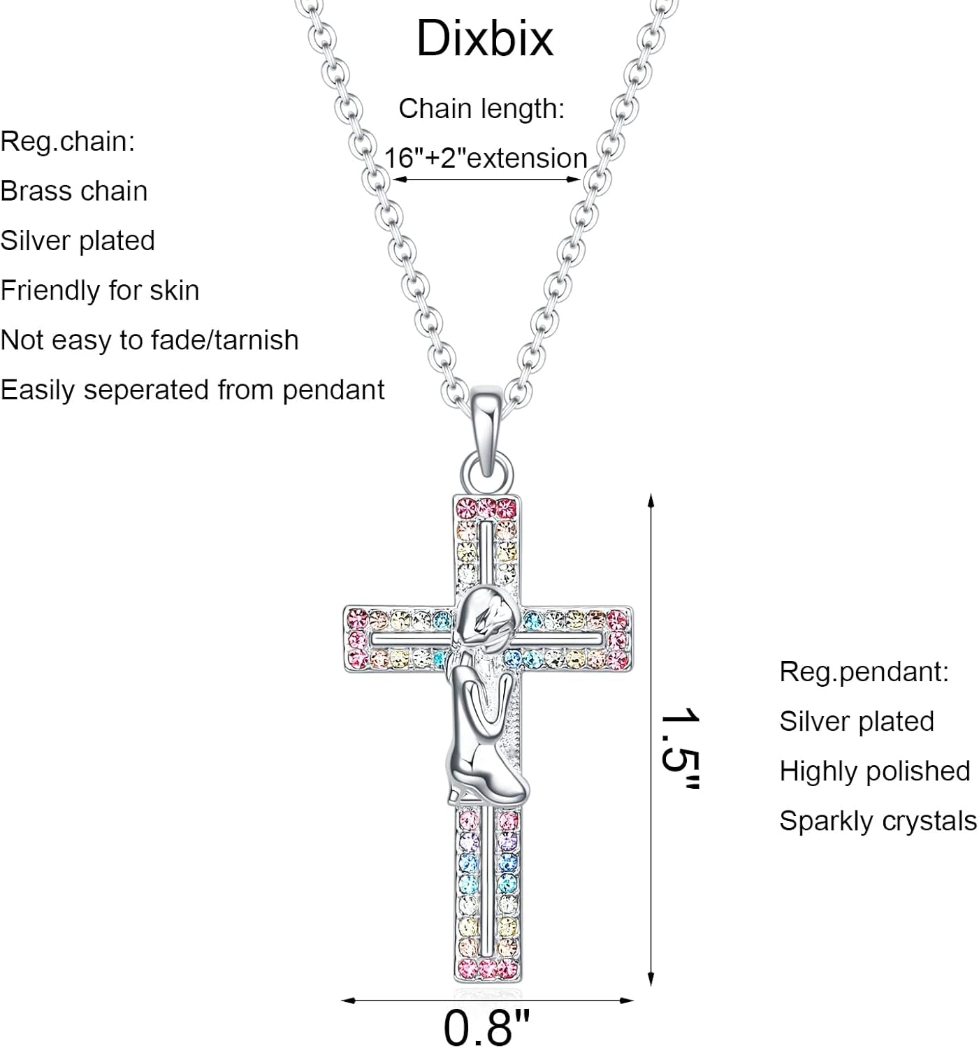 Baptism Cross Necklace for Women,First Communion Gold Cross Necklaces Jewelry Gifts for Women