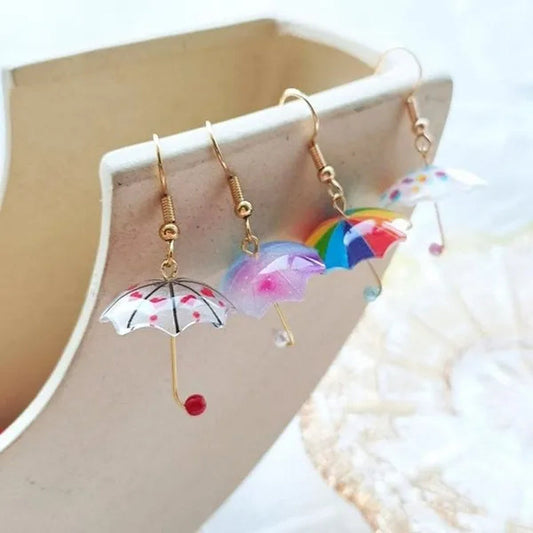 Cute Umbrella Girls Earrings Gifts, Creative Umbrella Womens Earrings, Unique Earrings Umbrella Jewelry Cute Earrings for Women, Fun Earrings Gold Plated, Fashion Earrings for Girls, Colored Rainbow Small Earrings Womens Jewelry