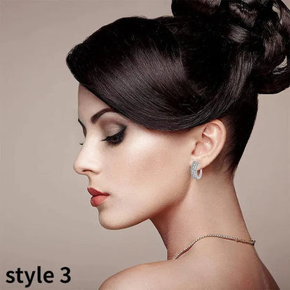 Gold Hoop Earrings for Women 14K Gold Plated Earrings Silver Cubic Zirconia Statement Hoop Earrings